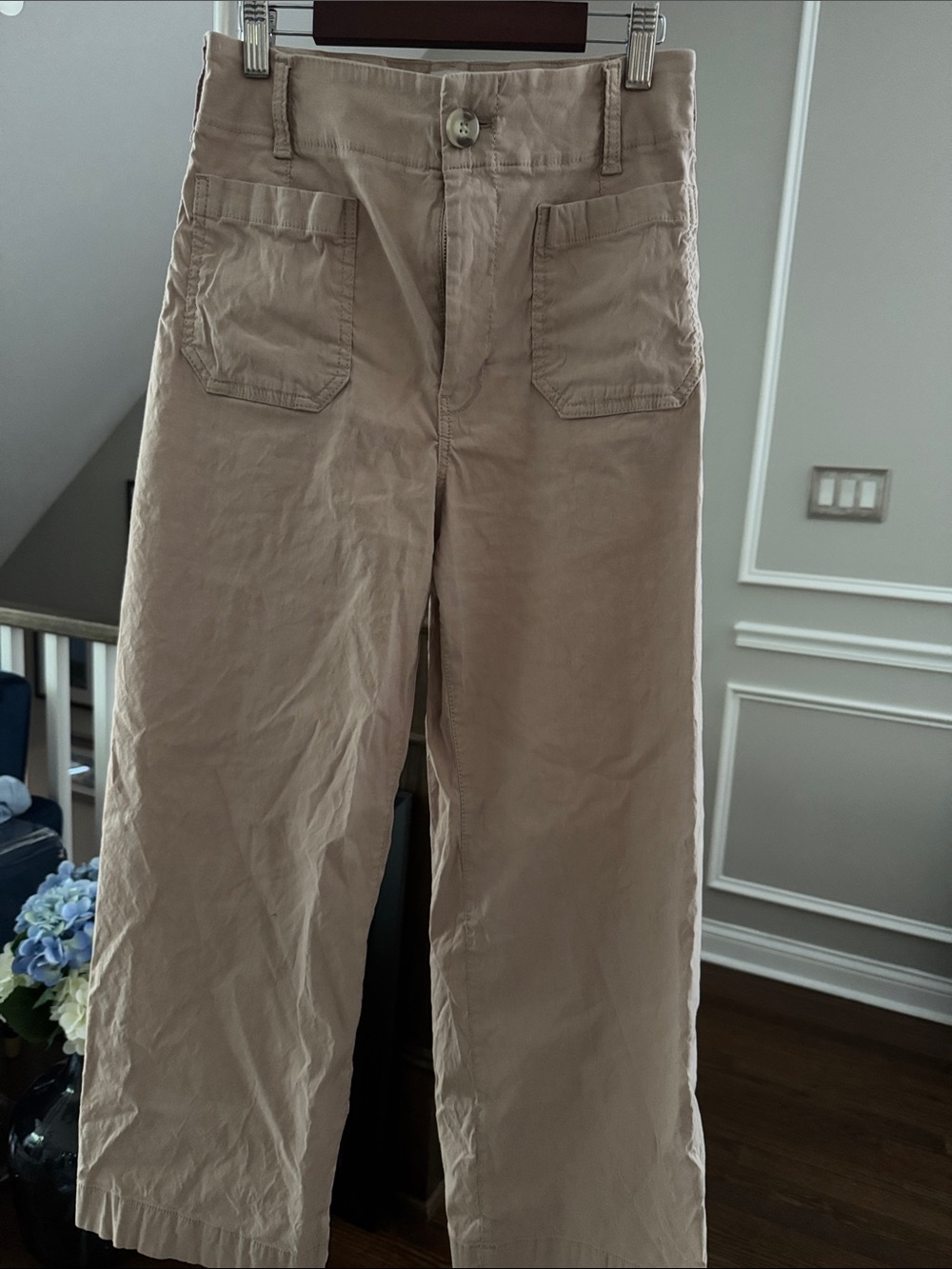 Maeve anthropology Wide-Leg Chinos in Light Khaki